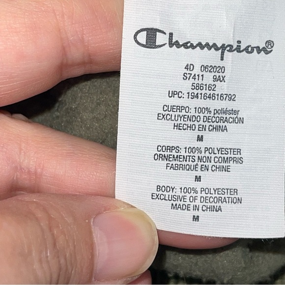 Champion Quarter Zip Pullover Sweatshirt Green - Picture 10 of 14